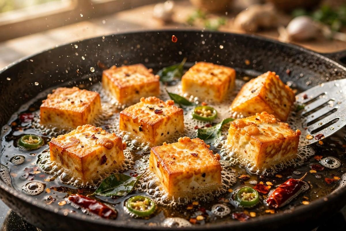 Chilli Paneer Dry Recipe — Crisp Paneer in a Spicy Soy-Chilli Glaze — step photo