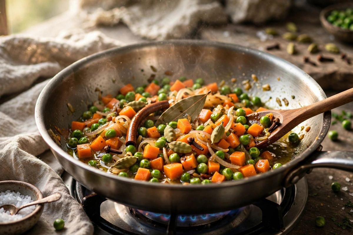 Vegetable Pulao Recipe — One-Pot Comfort — step photo