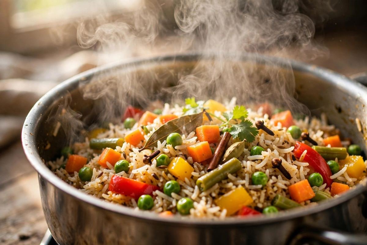 Vegetable Pulao Recipe — One-Pot Comfort — cooking photo
