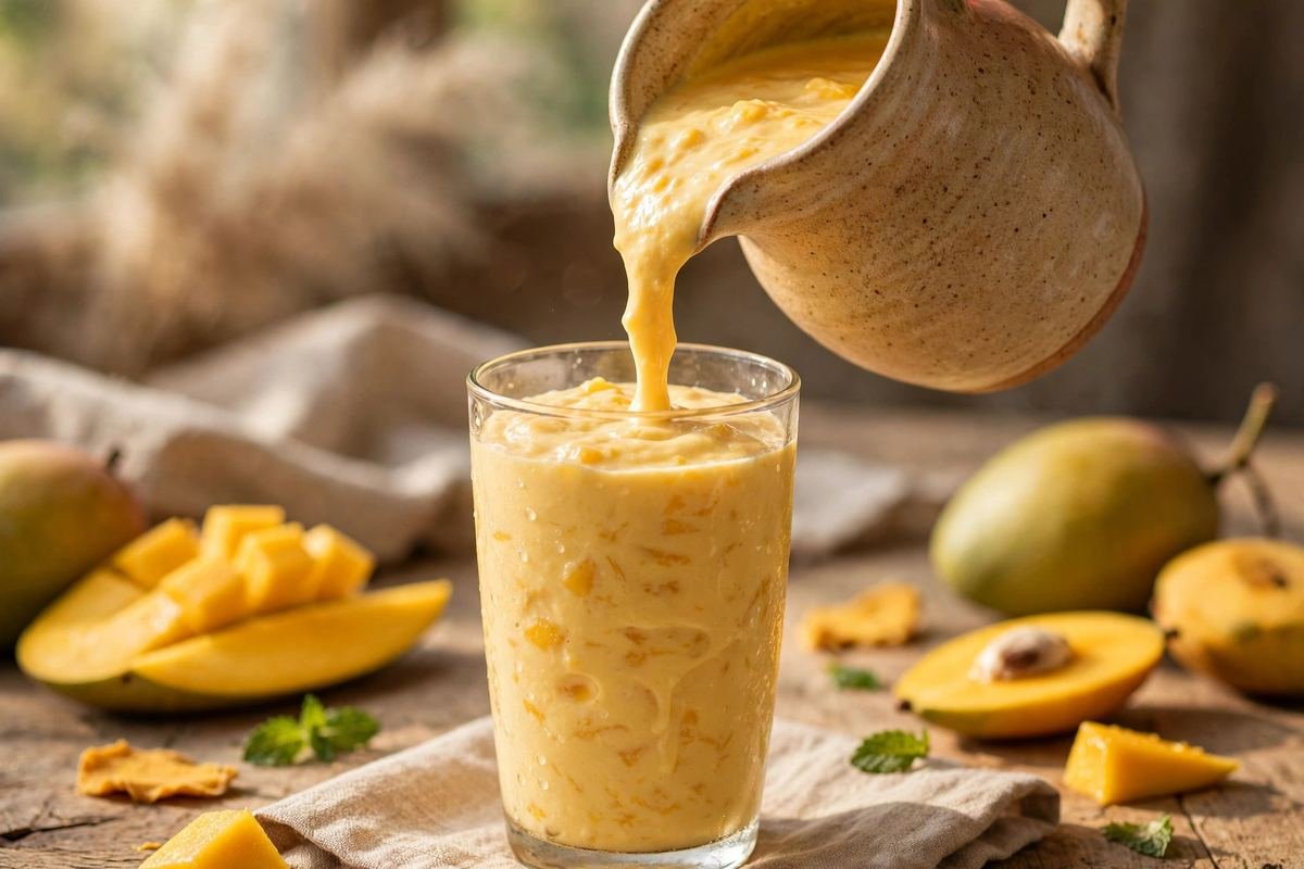 Thick & Creamy Mango Lassi Recipe — Indian Mango Yogurt Drink — cooking photo