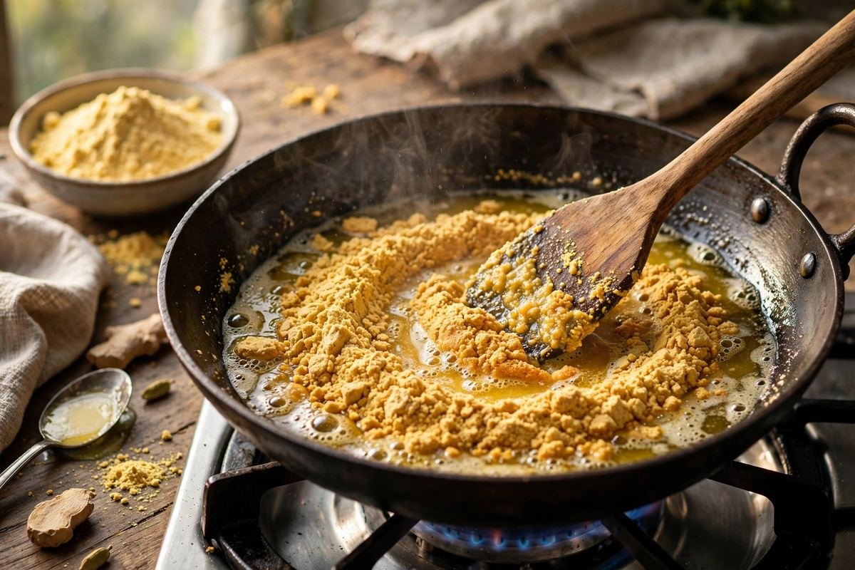 Besan Ladoo — The Perfect Melt-in-Mouth Chickpea Flour Sweet — step photo