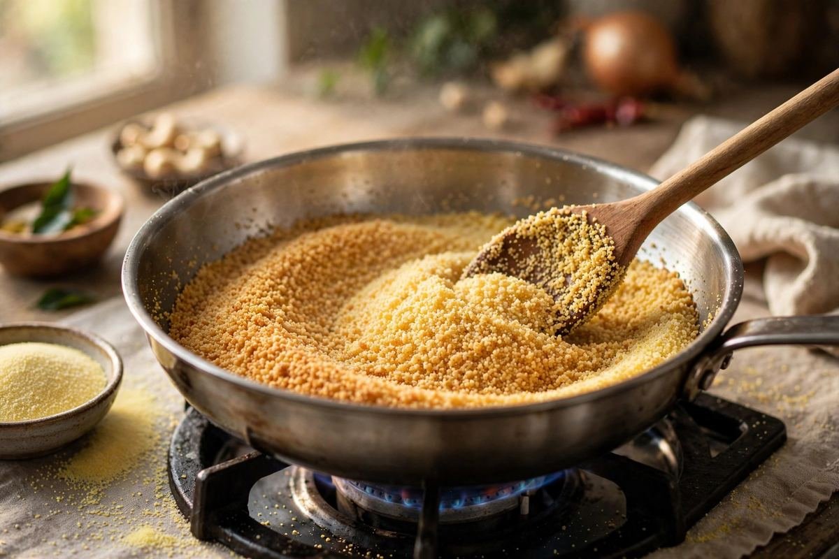 Rava Upma — Savory Semolina Breakfast — step photo