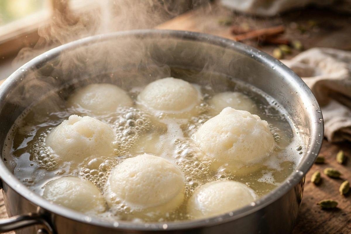 Rasgulla Recipe — Soft, Spongy Bengali Rasgullas in Syrup — cooking photo