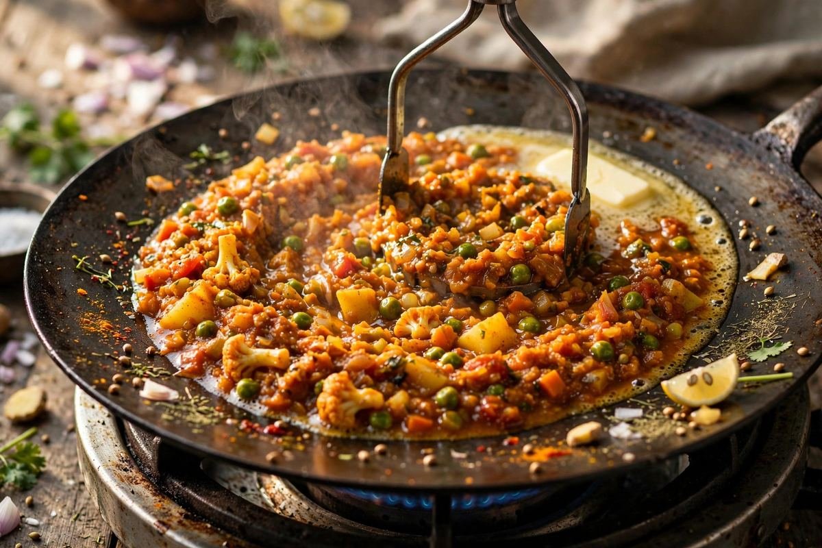 Mumbai Pav Bhaji — Buttery Mashed Vegetable Curry with Toasted Pav — step photo