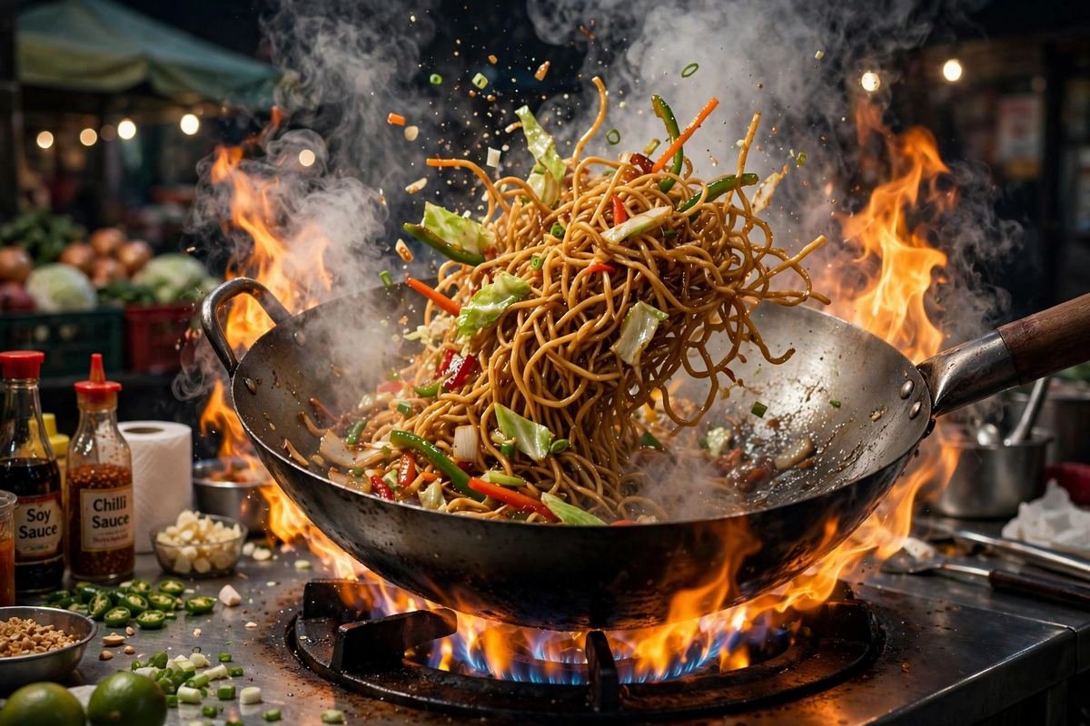 Street-Style Veg Hakka Noodles Recipe — step photo