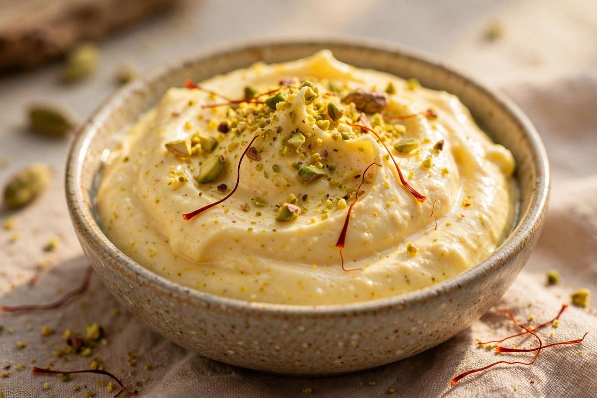 Creamy Kesar Shrikhand Recipe — Saffron Yogurt Dessert — cooking photo
