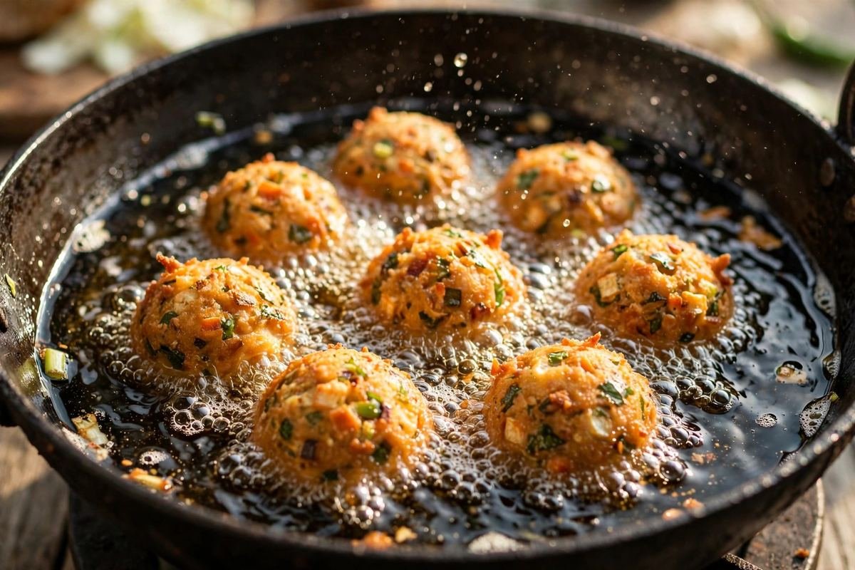 Veg Manchurian Recipe — Crispy Dumplings in Garlic Soy Gravy — step photo