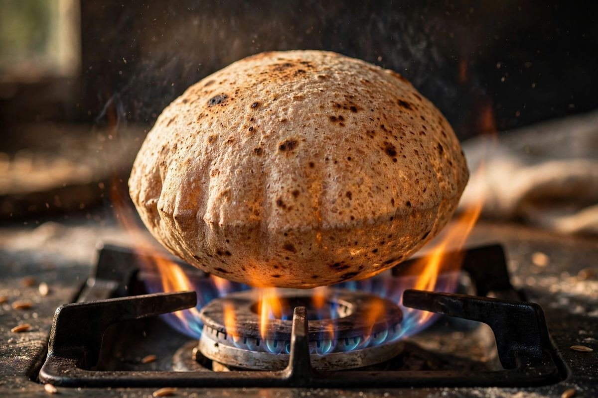 Soft Tandoori Roti on Tawa — No Tandoor Needed — step photo
