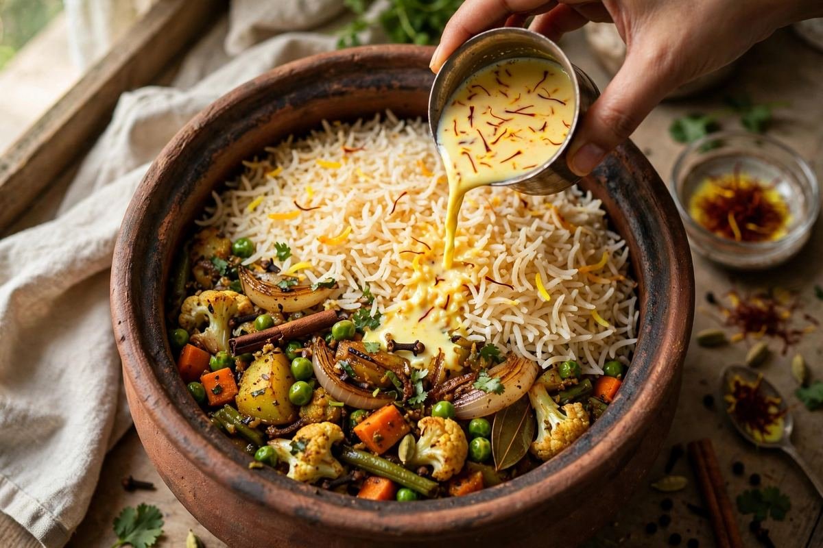 Vegetable Dum Biryani Recipe — Fragrant & Festive — step photo