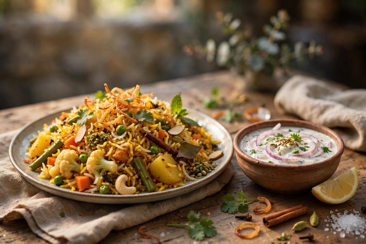 Vegetable Dum Biryani Recipe — Fragrant & Festive — cooking photo