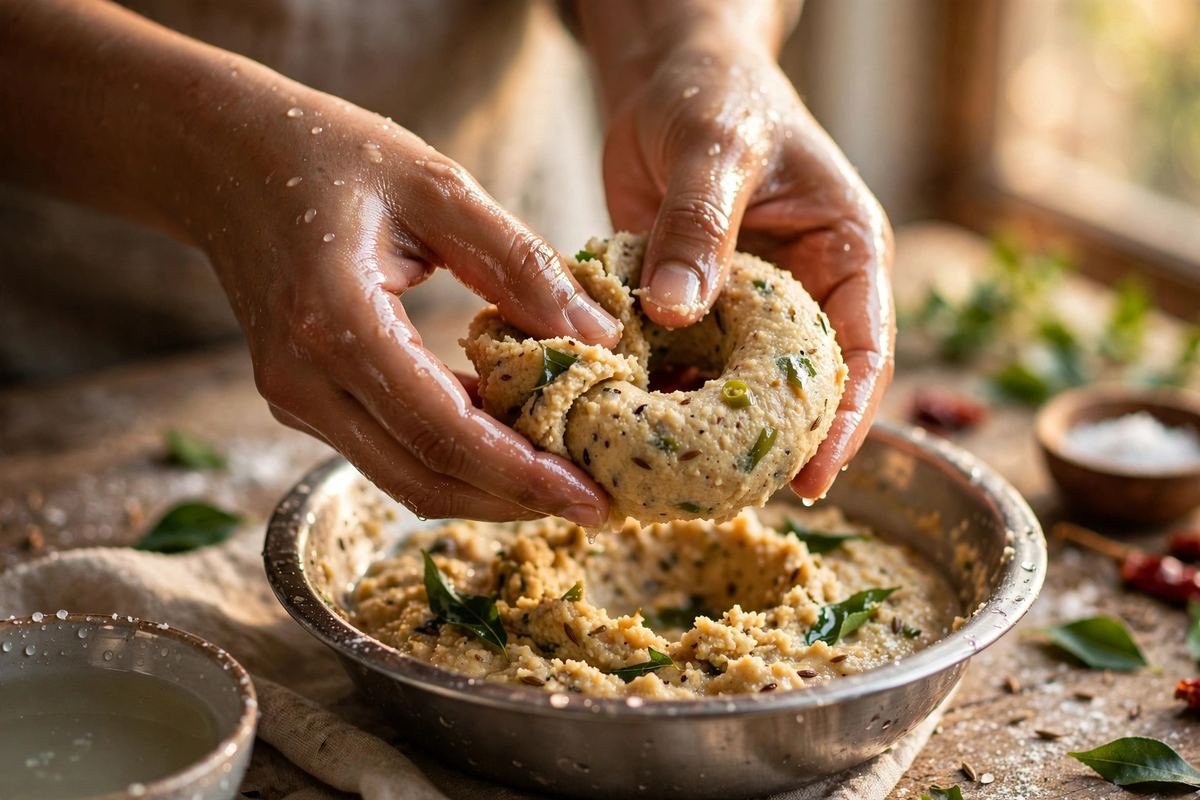 Crispy Medu Vada with Coconut Chutney — step photo