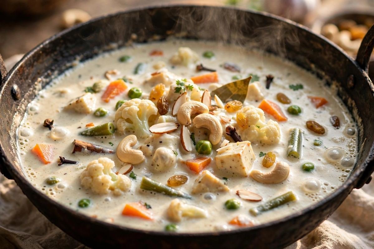 Navratan Korma Recipe — Royal Nine-Gem Curry — cooking photo