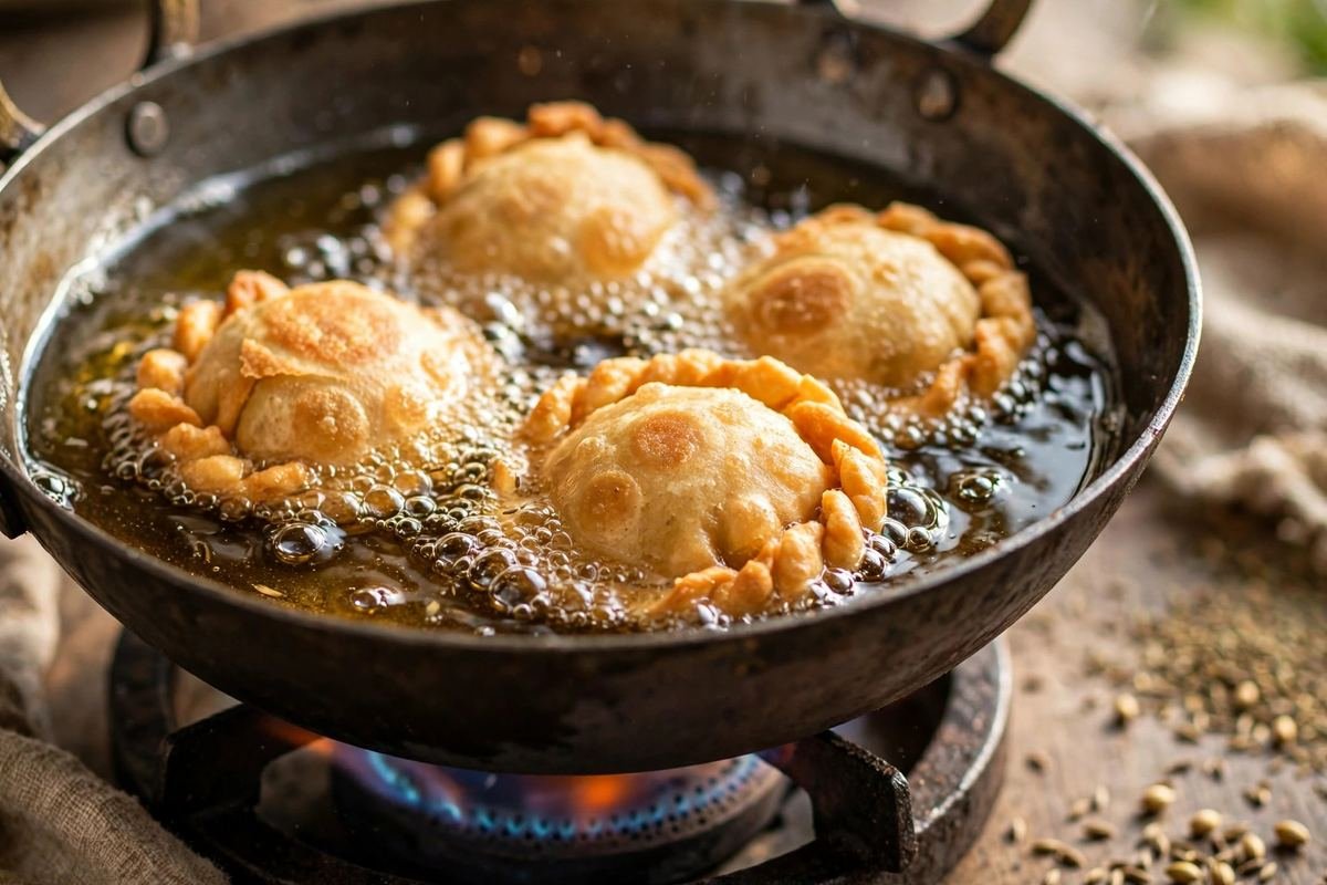 Khasta Kachori — Flaky Moong Dal Kachoris, Halwai-Style — cooking photo