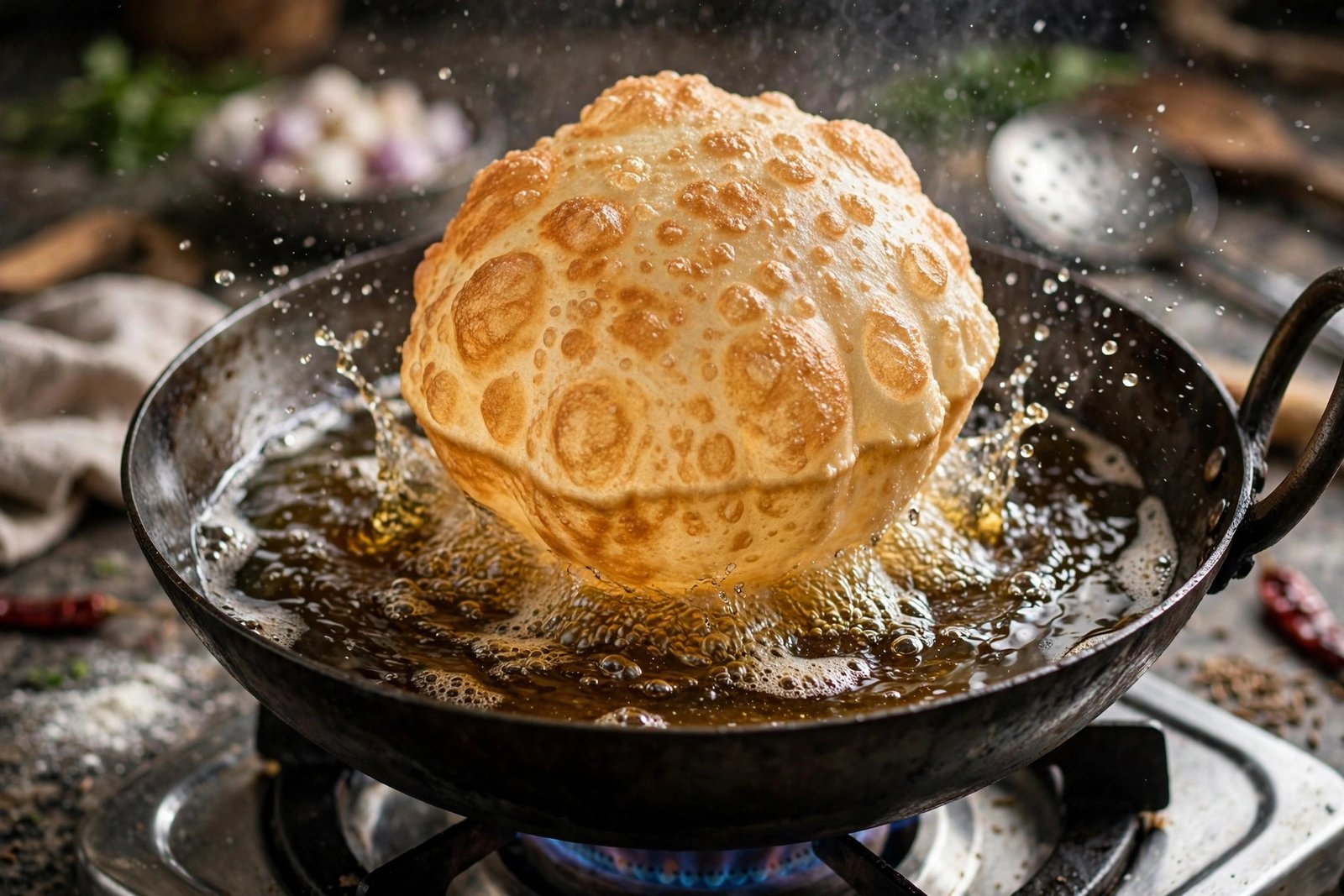 Amritsari Chole Bhature - Dark, Smoky Chickpea Curry & Fluffy Bhature — cooking photo